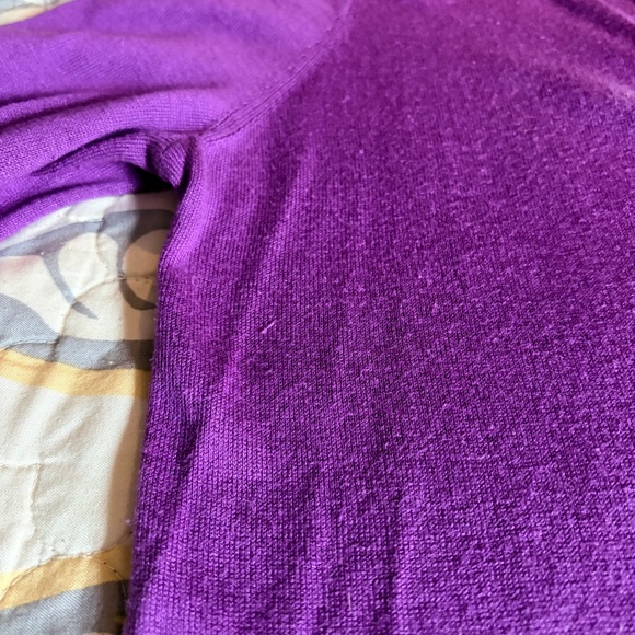 KATE SPADE LIVE COLORFULLY Woman's Purple Silk/Cotton Cardigan Sweater, Small - Picture 7 of 11